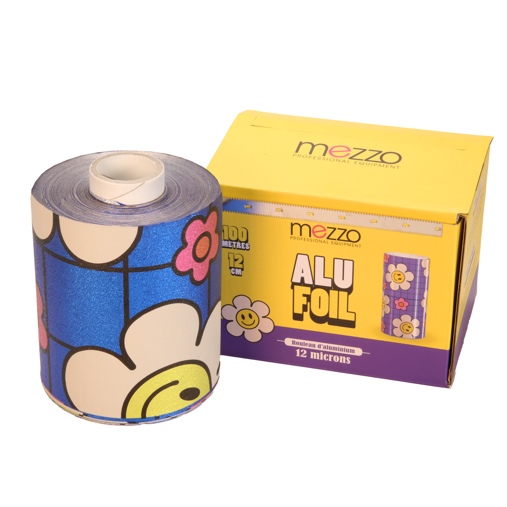 Mezzo Alu Foil Blue Smiley Fleur Roll 12micron 100m