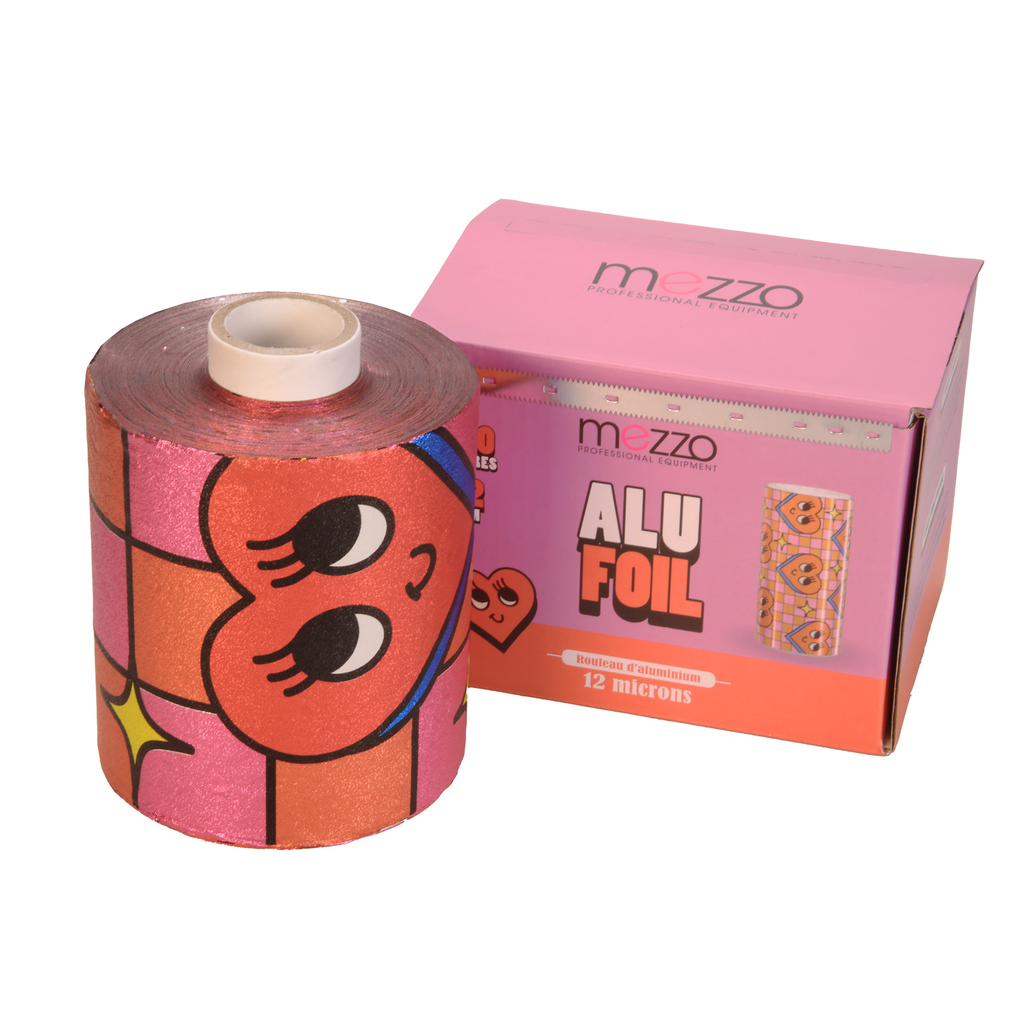 Mezzo Alu Foill Pink Smiley Coeur Roll 12micron 100m