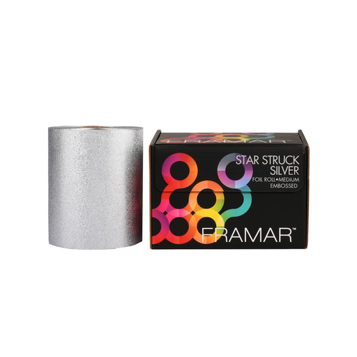 [114044] FRAMAR Alu Embossed Star Struck Silver Roll